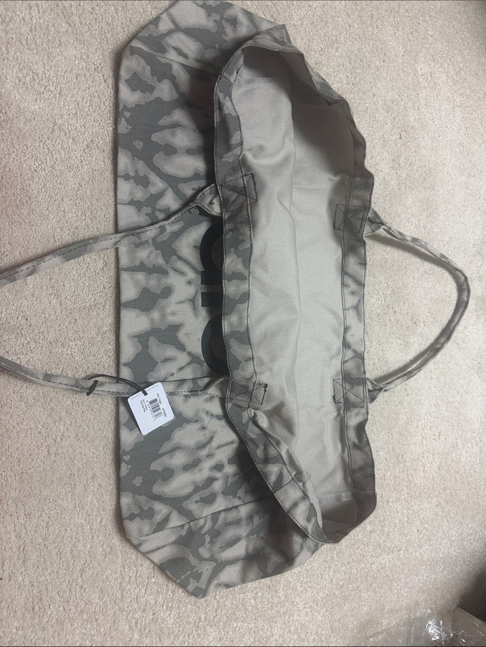 ALO Yoga Gray Tie-Dye Canvas Tote - Picture 2 of 2